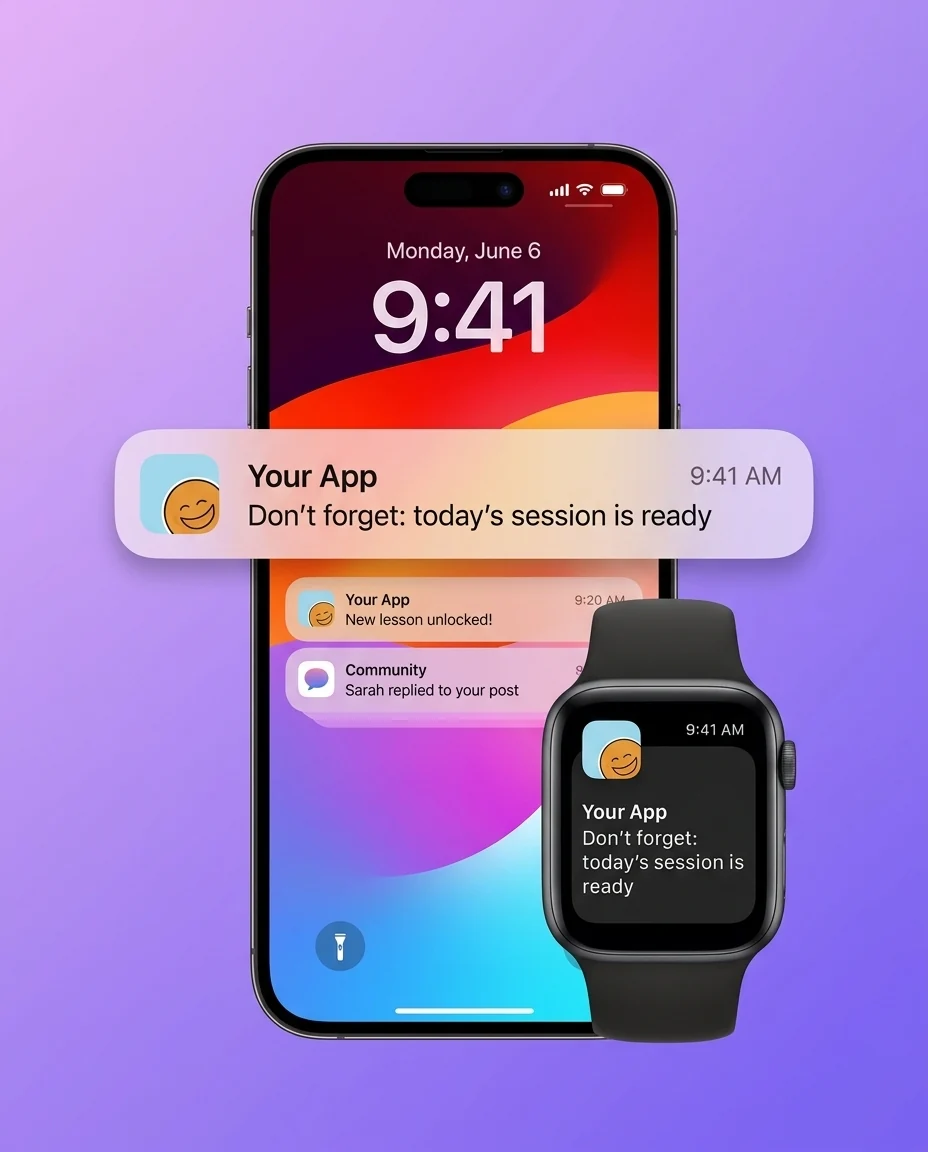 Push notification on lock screen and Apple Watch